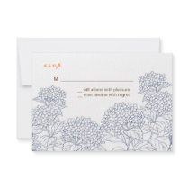 Hydrangeas (Blue, Orange, Brown) RSVP Personalized Announcements