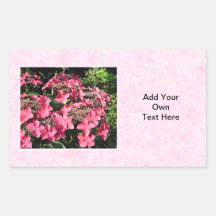 Hydrangeas. Pretty Pink Flowers. Rectangular Sticker