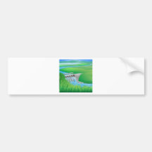 Hydro dam water power energy illustration bumper stickers