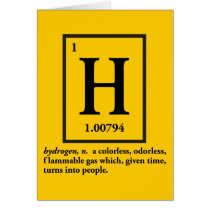hydrogen - a gas which turns into people cards
