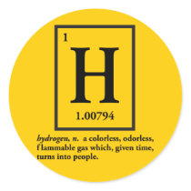 hydrogen - a gas which turns into people sticker