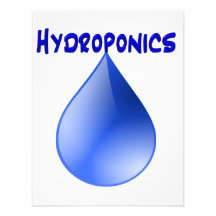 Hydroponics blue letters with blue drop graphic personalized announcement