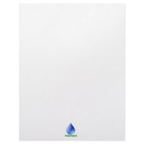 Hydroponics in green text with blue water drop letterhead design