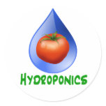 Hydroponics-Tomato, Green Text, Blue drop Stickers