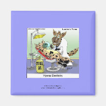 Hyena Dentistry Cartoon Funny Novelty Magnet