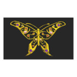 HYPER BUTTERFLY, black Rectangle Sticker
