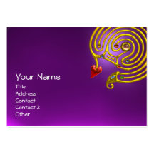 HYPER LABYRINTH AMETHYST ,red yellow purple Business Card Template