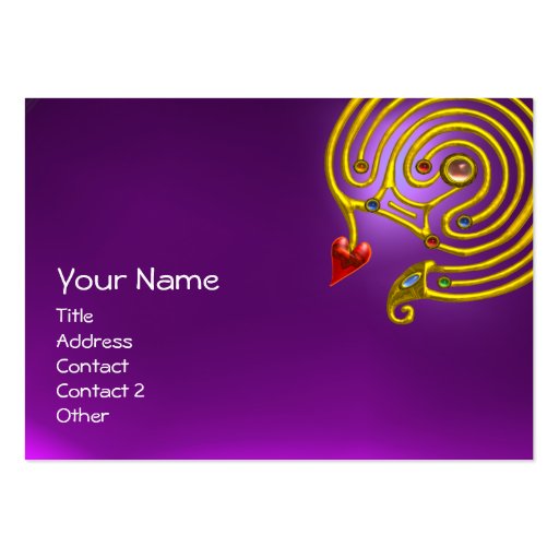 HYPER LABYRINTH AMETHYST ,red yellow purple Business Card Template