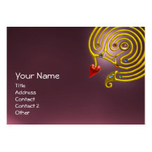 HYPER LABYRINTH AMETHYST ,red yellow purple pink Business Card Template