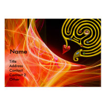 HYPER LABYRINTH IN ORANGE YELLOW RED LIGHT WAVES BUSINESS CARD