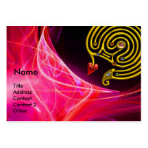 HYPER LABYRINTH IN PINK FUCHSIA RED LIGHT WAVES BUSINESS CARDS