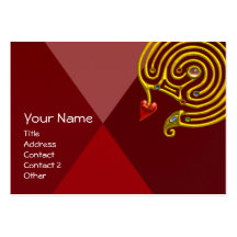 HYPER LABYRINTH RUBY ,black red yellow Business Card Templates