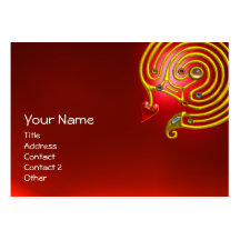 HYPER LABYRINTH RUBY ,black red yellow Business Card Template
