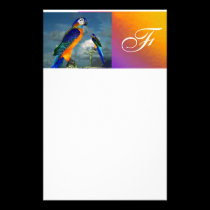 HYPER PARROTS / BLUE ARA  MONOGRAM stationery