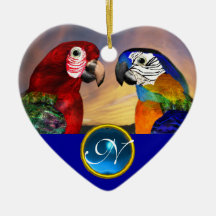 HYPER PARROTS BLUE SAPPHIRE GEM MONOGRAM Love Ornament