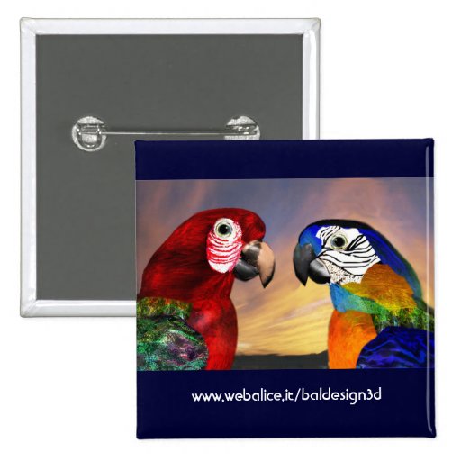 HYPER PARROTS / RED AND BLUE ARA BUTTON