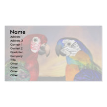 HYPER PARROTS / RED AND BLUE ARA ,white Business Cards