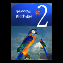 HYPER PARROTS / Second Birthday Party invitations