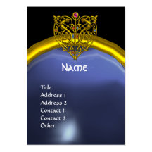 HYPER VALENTINE TOPAZ  MONOGRAM  yellow blue Business Card