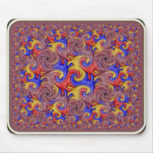 Hyperbolic Dinosaur Tessellation Mouse Pad
