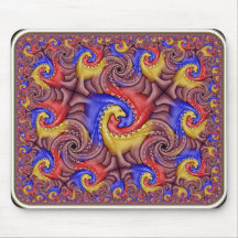 Hyperbolic Dinosaur Tessellation Mousepad
