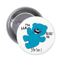 hysterical teddy bear fun character button