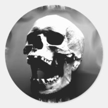 Hysteriskull Laughing Human Skull Round Stickers