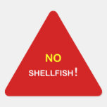 i3 - Food Alert ~ NO SHELLFISH. Triangle Sticker