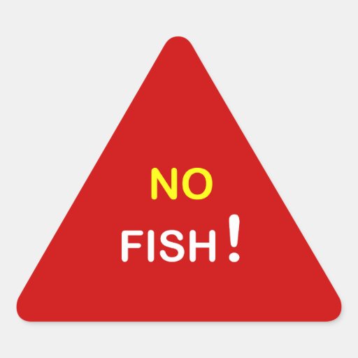 i9 - Food Alert ~ NO FISH. Stickers