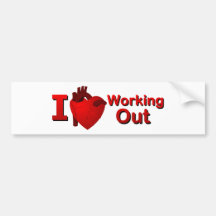 I <3 Working Out Bumper Sticker