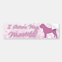 I Adore my Mastiff Bumper Sticker