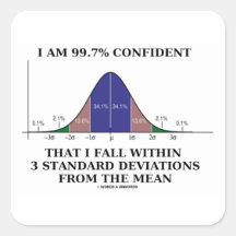 I Am 99.7% Confident Fall Within 3 Std Deviations Sticker