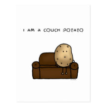 I am a couch potato post card