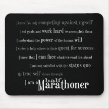 I Am a Half Marathoner Mouse Pad