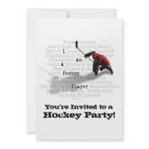 I am a Hockey Player party Invitation