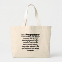I Am A Programmer Canvas Bag