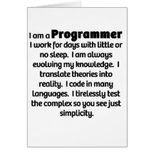 I Am A Programmer Cards