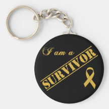 I am a Survivor - Gold Ribbon Keychains