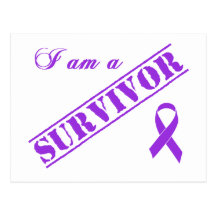 I am a Survivor - Violet Ribbon Postcard