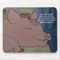 I AM FOND OF PIGS. WINSTON CHURCHILL - MOUSEPAD