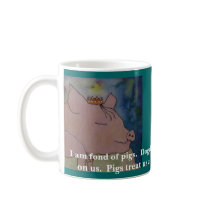 I am fond of pigs. Winston Churchill Quote - Mug