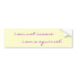 i am not insane, i am a squirrel bumper sticker