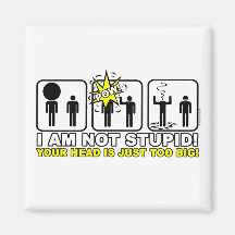 I am not stupid ! Your head is just too big ! Magnets