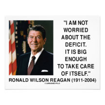 I Am Not Worried About The Deficit (Reagan) Quote Personalized Announcements