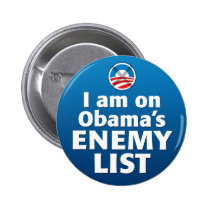 I am on Obama's Enemy List buttons