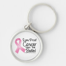 I am Proof Breast Cancer Can Be Beaten Keychain