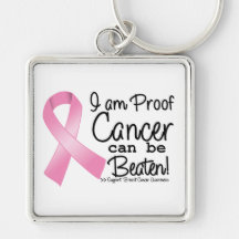I am Proof Breast Cancer Can Be Beaten Keychain