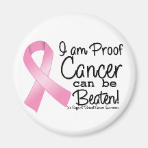 I am Proof Breast Cancer Can Be Beaten Refrigerator Magnets