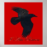 I AM RAVEN II Flying Raven Art Poster posters