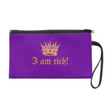 I am rich! wristlet clutch